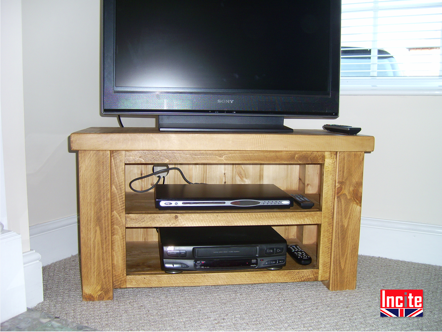 Rustic Plank Pine Open Television made by Incite
